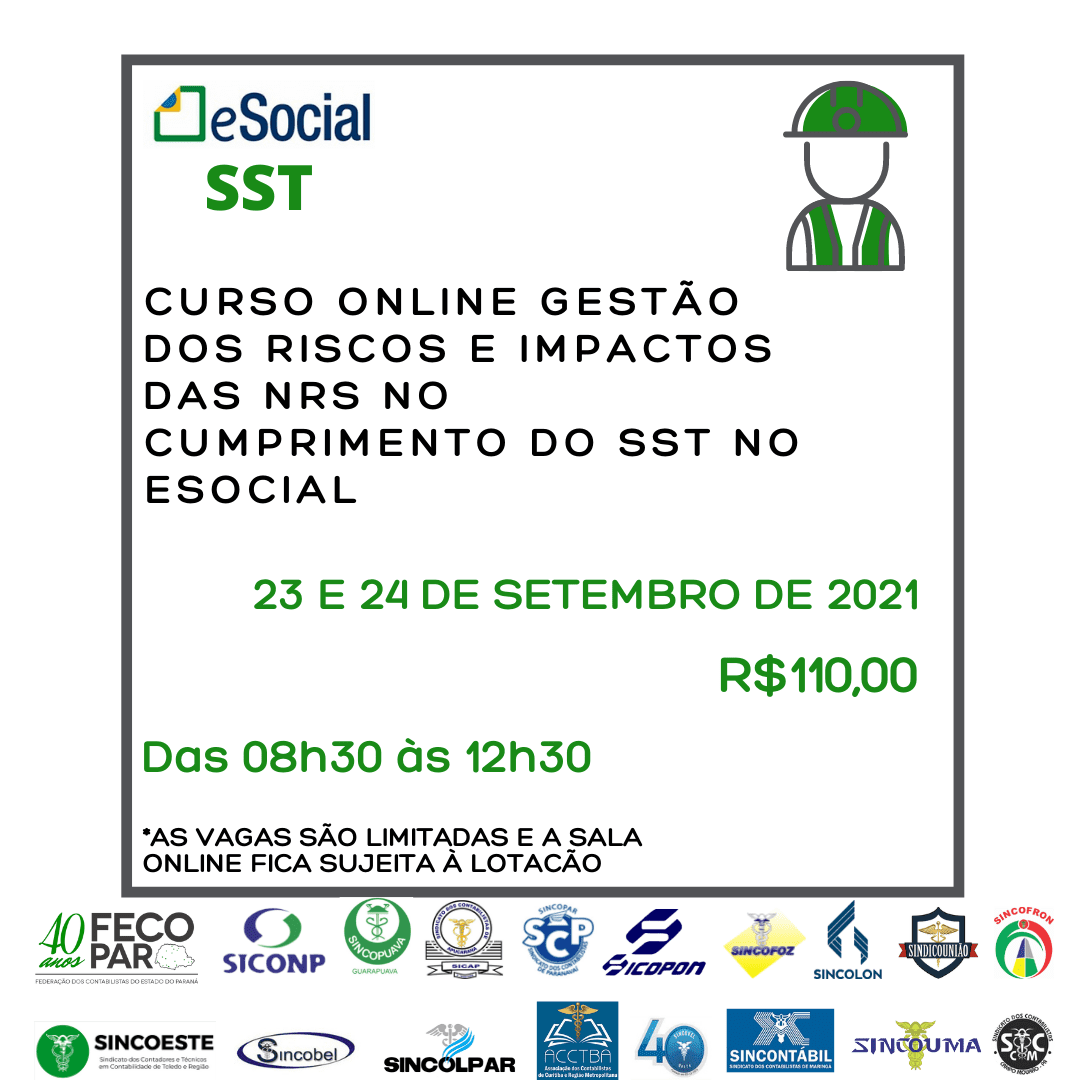 Curso Online Gest O Dos Riscos E Impactos Das Nrs No Cumprimento Do Sst No Esocial Fecopar